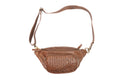 Rio Woven Leather Waist Bag Brown