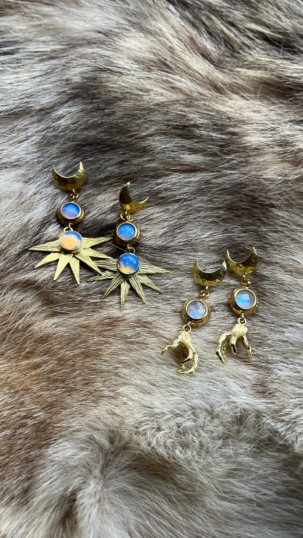 Spikey Celestial Opalite Earrings