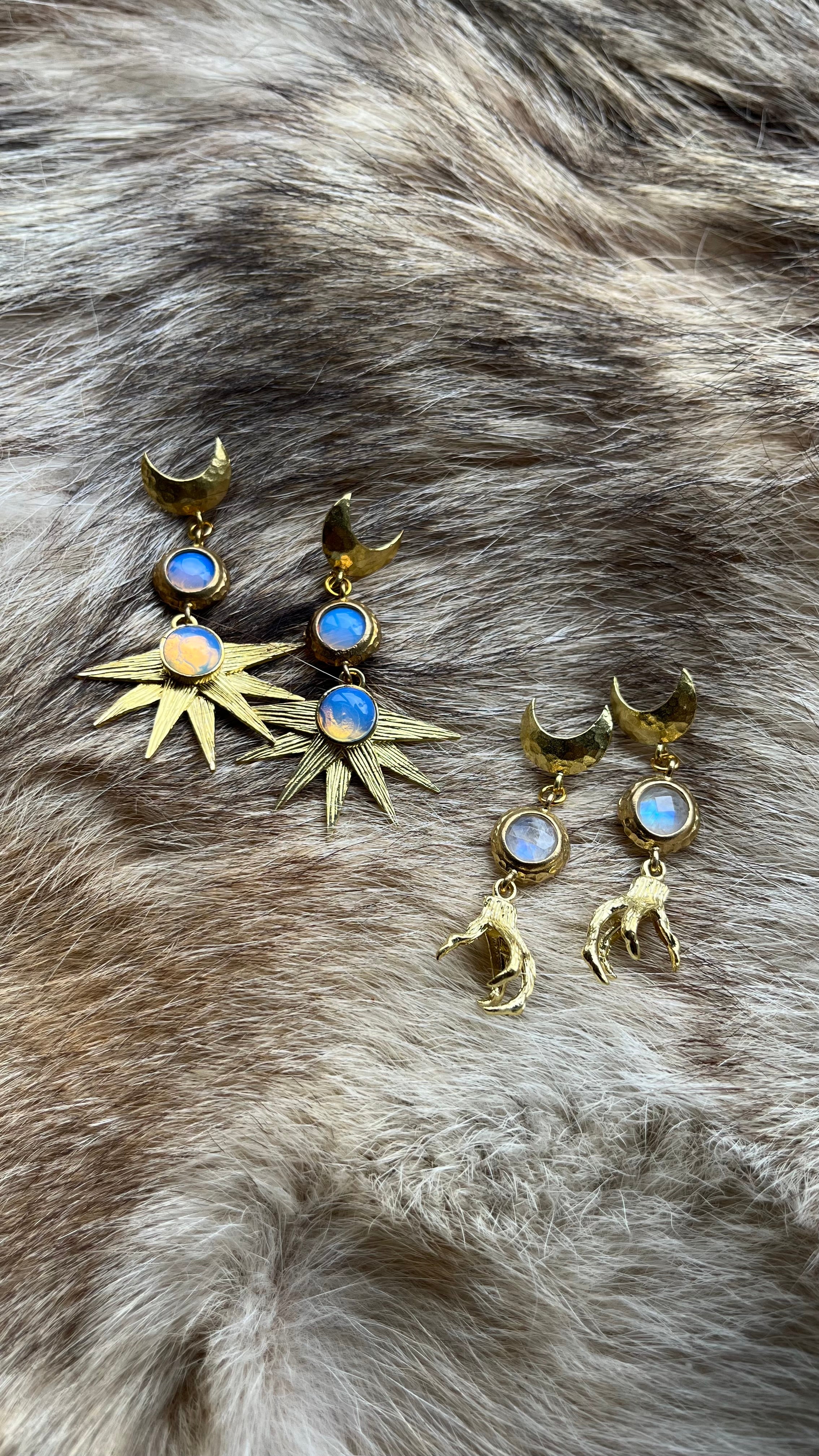 Spikey Celestial Opalite Earrings