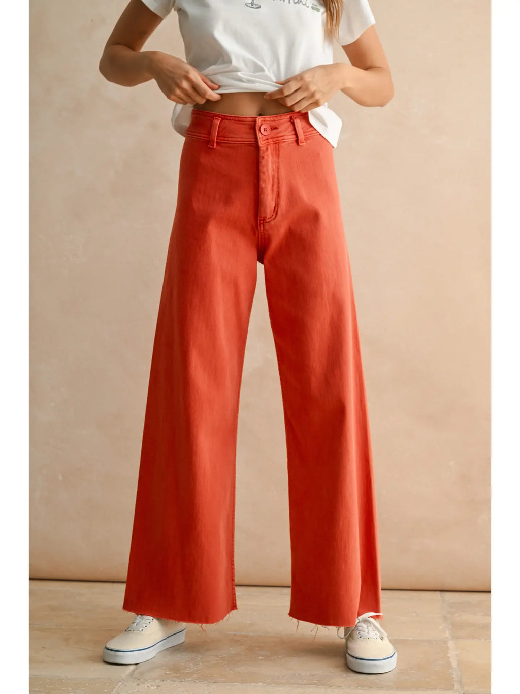 Wide Leg Jeans Burnt Orange