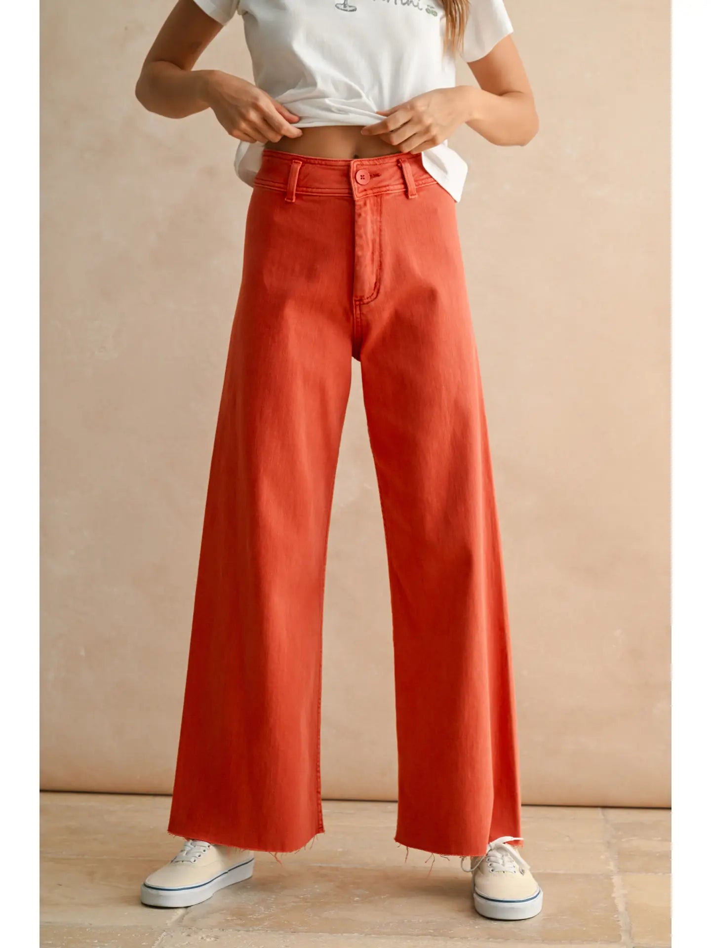 Wide Leg Jeans Burnt Orange