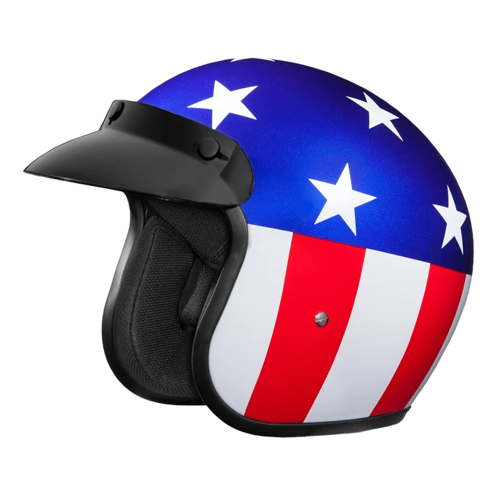 Cruiser Low Profile Open Face Helmet Captain America