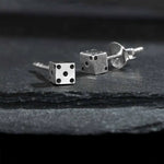 Tiny Sterling Dice Post Earrings