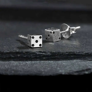 Tiny Sterling Dice Post Earrings