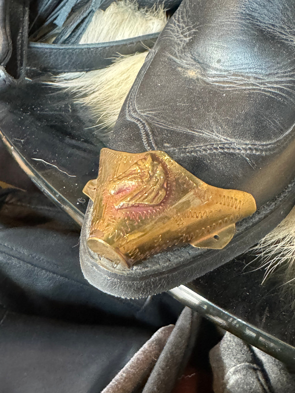 Vintage Pair of Brass Horse Boot Toe Caps