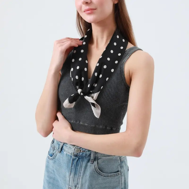 Satin Polka Dot Black