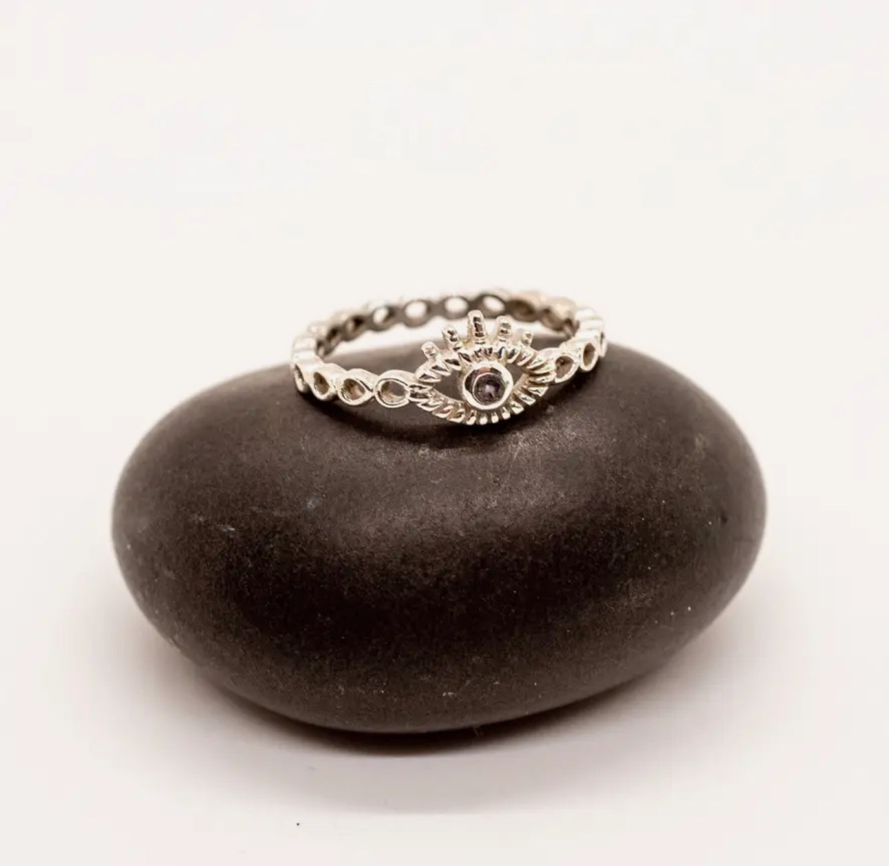 Loop Band Evil Eye Ring