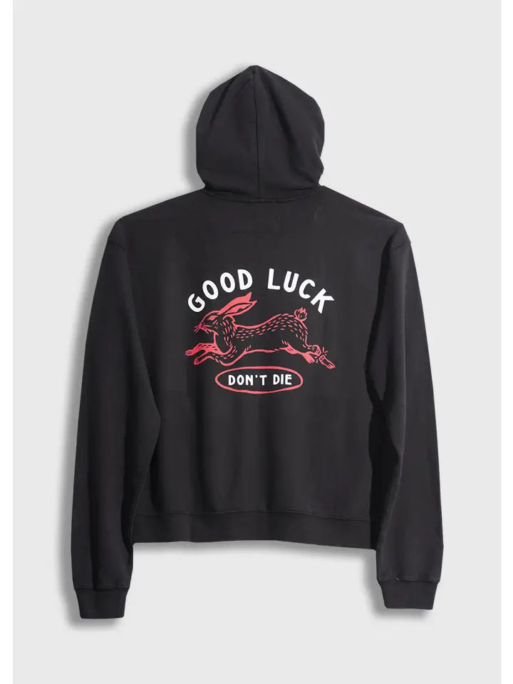 Good Luck Zip Hoodie Black