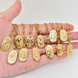 Zodiac Charm Necklace Gold