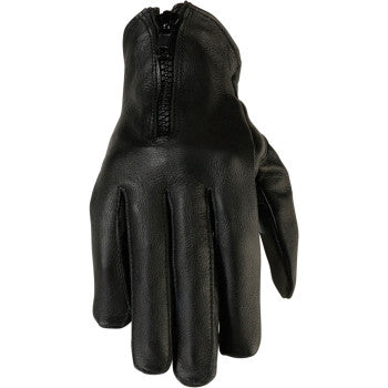 Sleek Zip Wrist Leather Glove