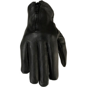 Sleek Zip Wrist Leather Glove