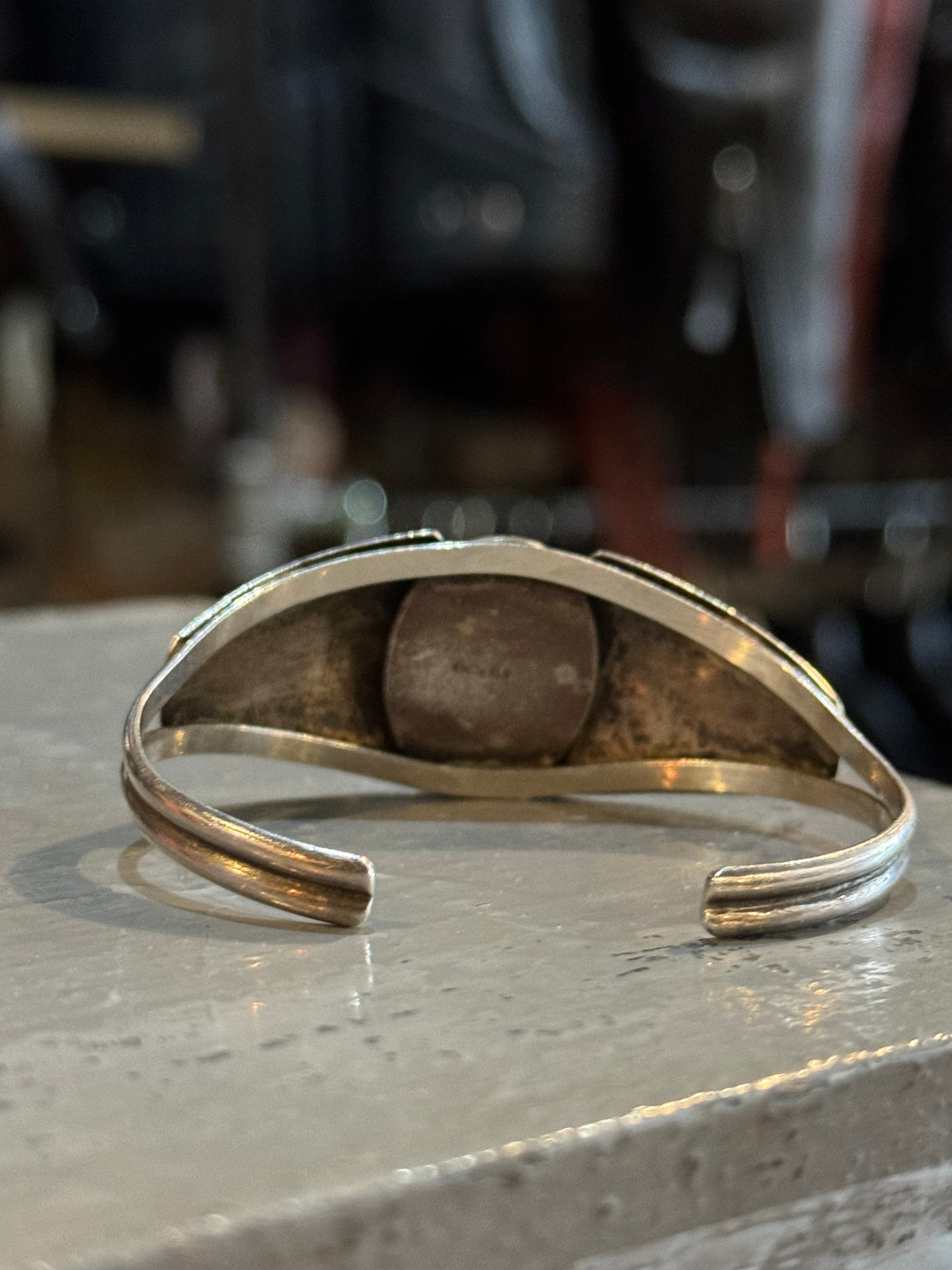 Vintage Sterling Onyx Cuff