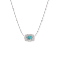 Mini Belt Buckle Necklace Silver Turquoise