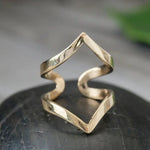 Adjustable Double Point Ring Brass