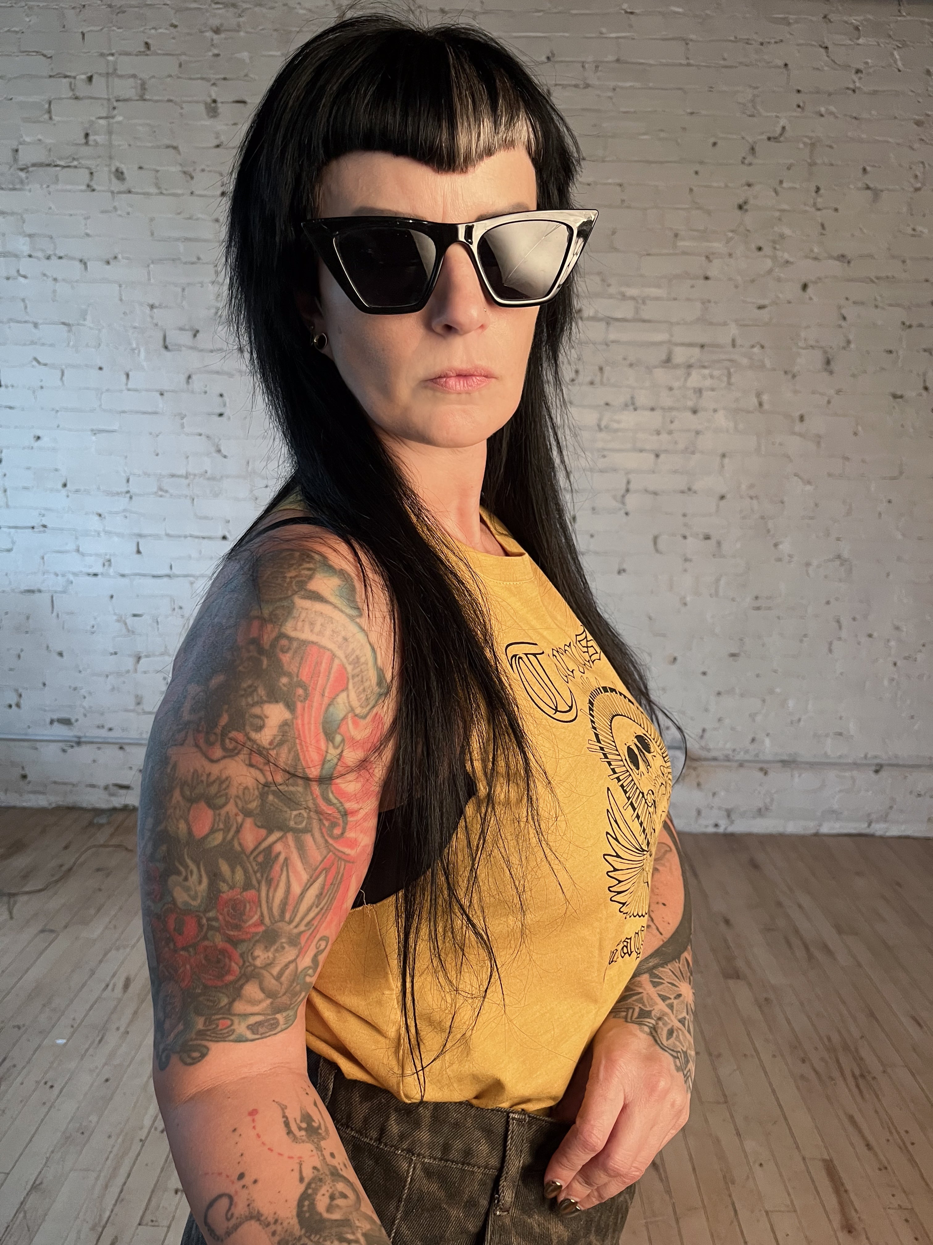 St Columbanus Crop Tee Mustard