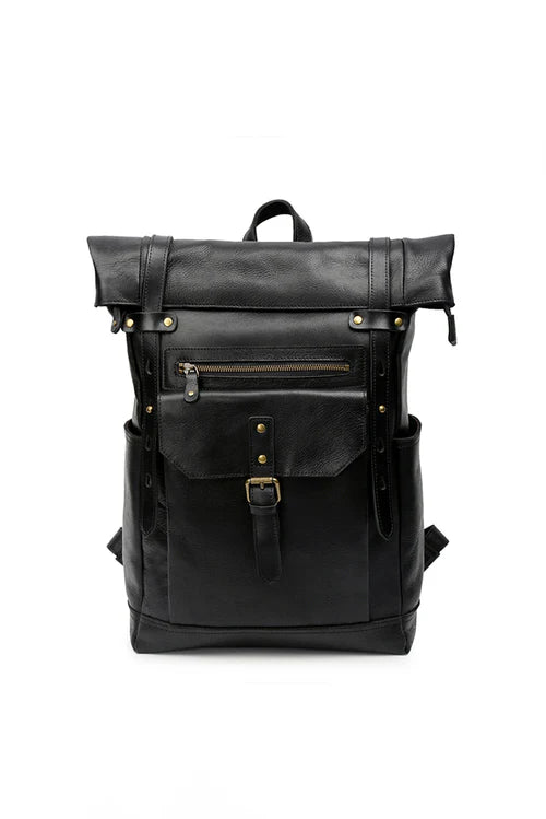 Shadow Rider Leather Backpack Black