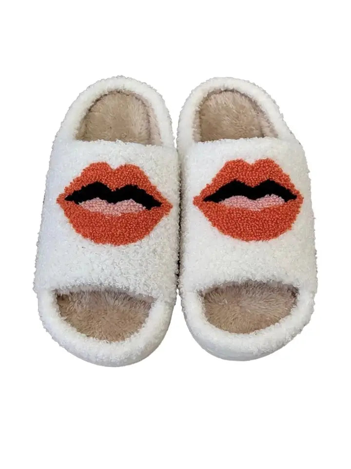 Open Toe Slippers Lips