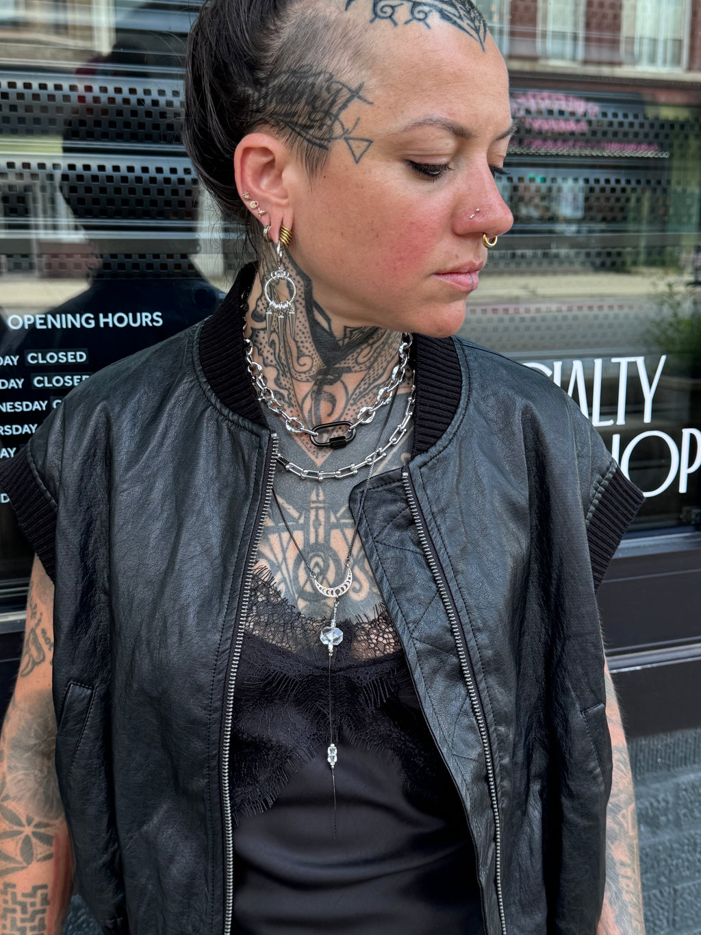 Spike Fringe Huggie Earrings Silver