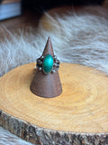 Vintage Sterling Malachite Ring Size 4.5
