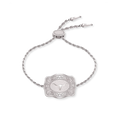Mini Longhorn Belt Buckle Bracelet Silver