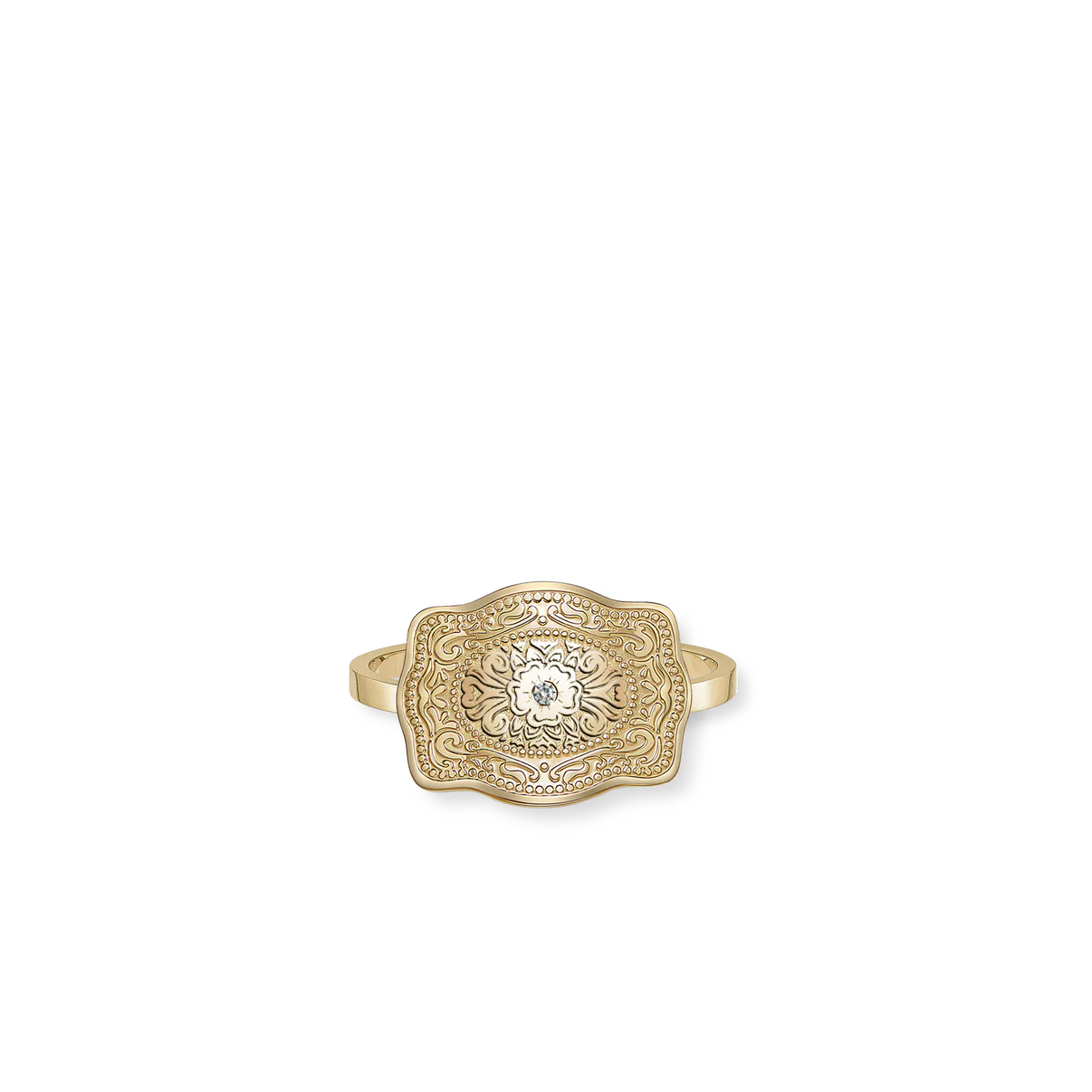 Mini Belt Buckle Ring Gold