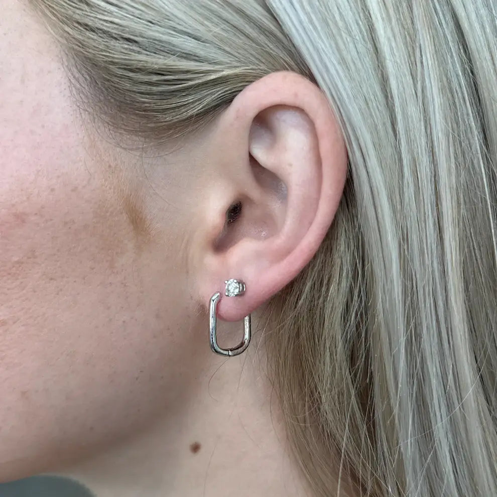 Cara Hoop Earrings Silver