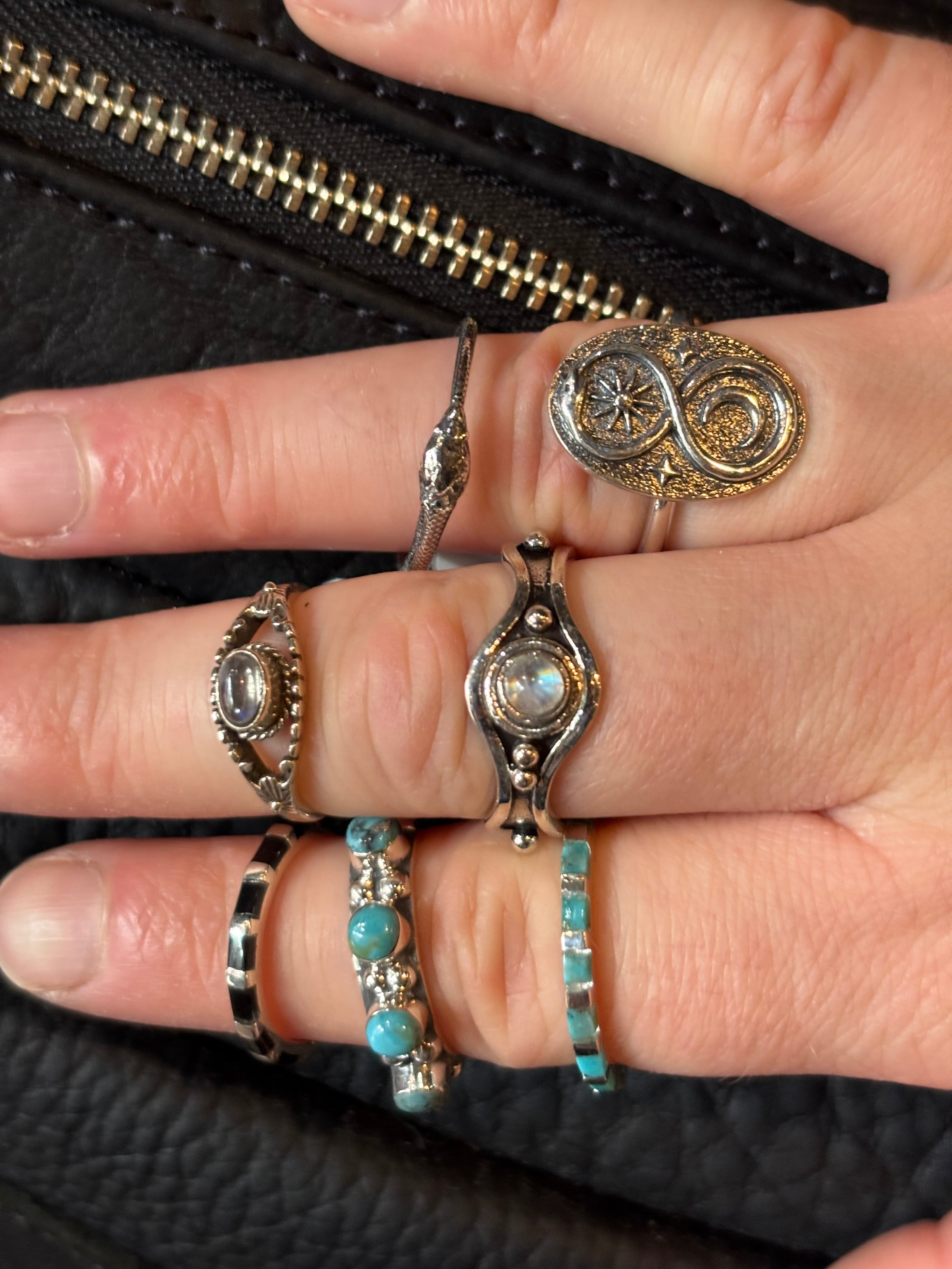 Tuquoise Stone Stacker Ring