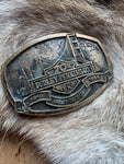 Vintage Harley Davidson 70th Anniversary Dudley Perkins Co. Belt Buckle