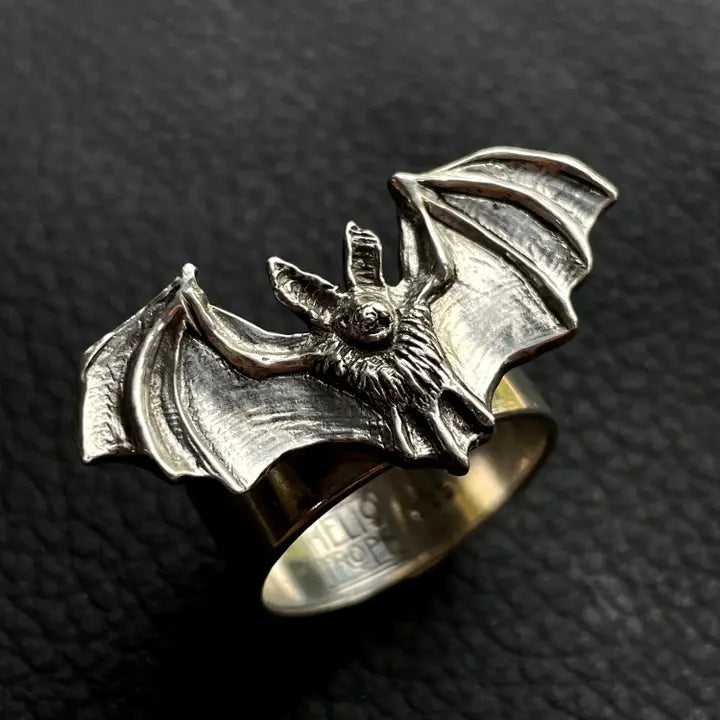 Pallid Silver Bat Ring Size 10