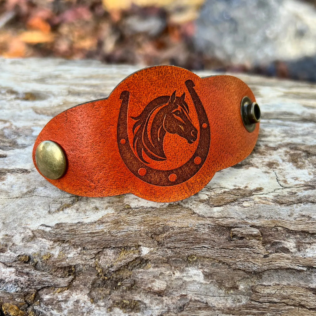 Leather Snap Bandana Slide Horseshoe
