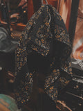 Floral Foliage Bandana Black