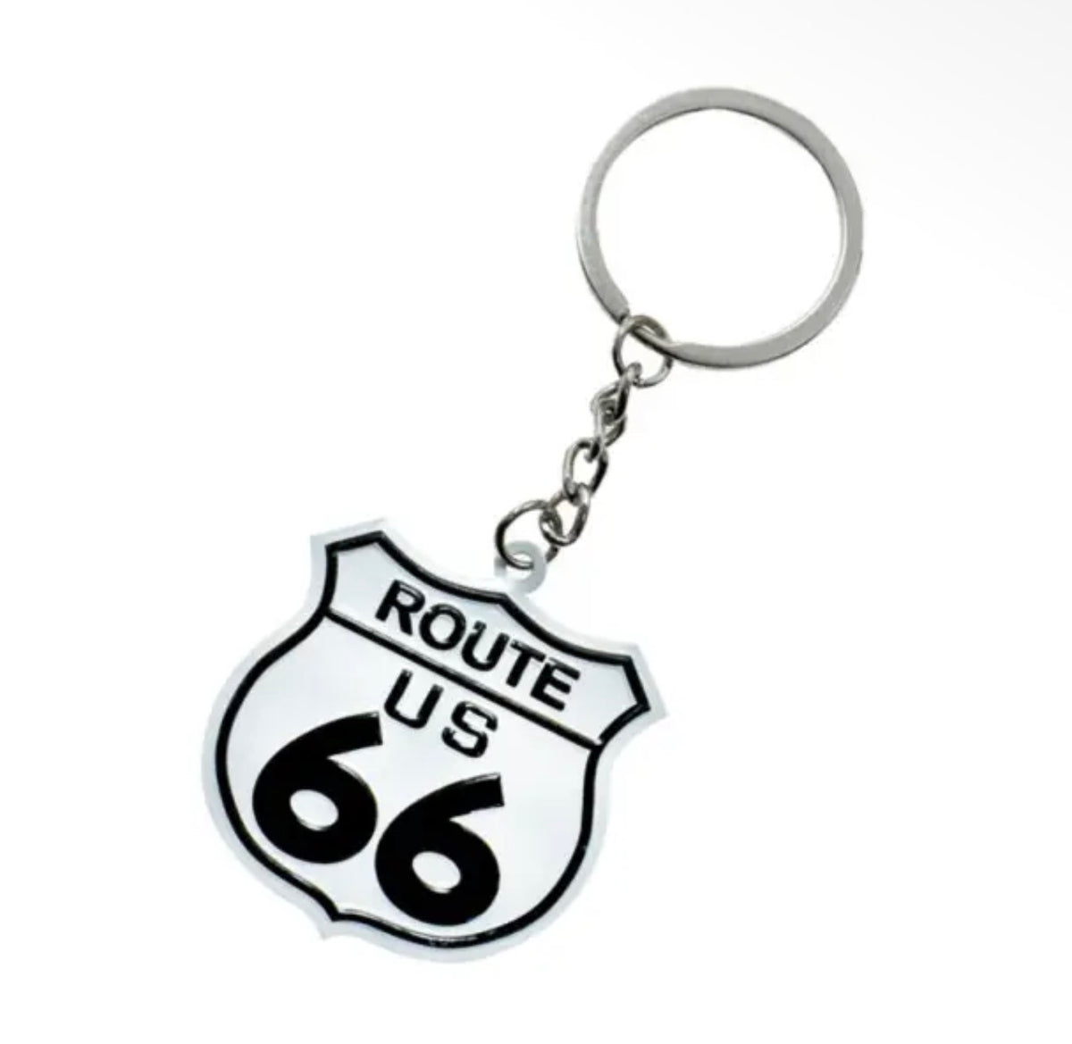 Keychain Route 66 White