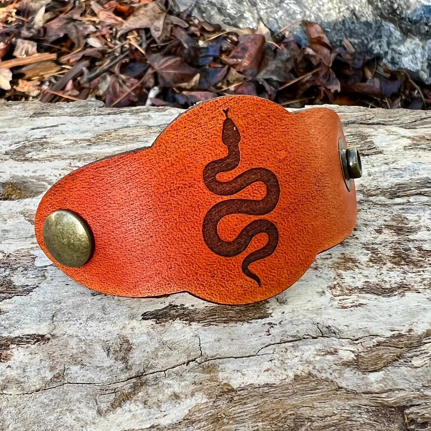 Leather Snap Bandana Slide Snake