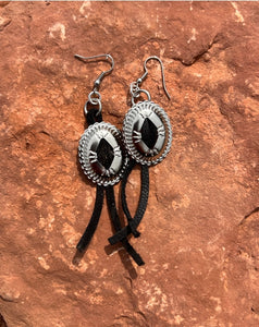 Concho Earrings Black