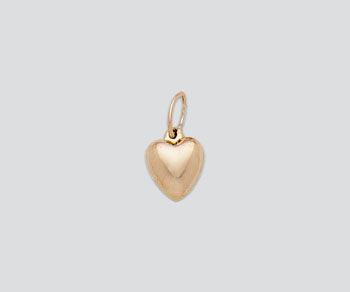 Puff Heart Charm Gold Fill