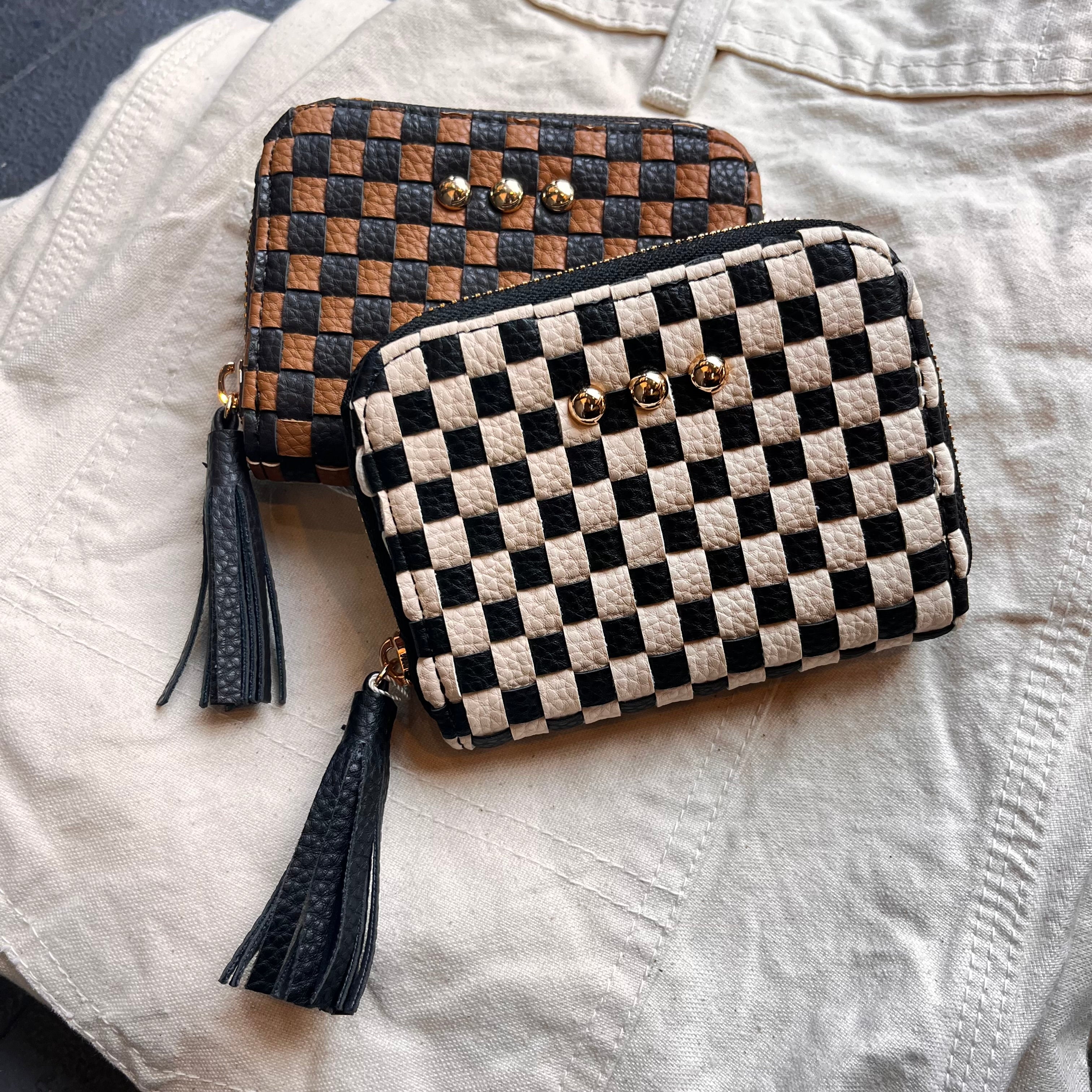 Wynona Checkered Wallet Coffee
