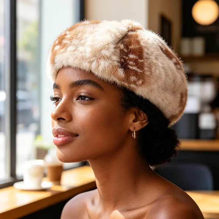 Deer Faux Fur Beret