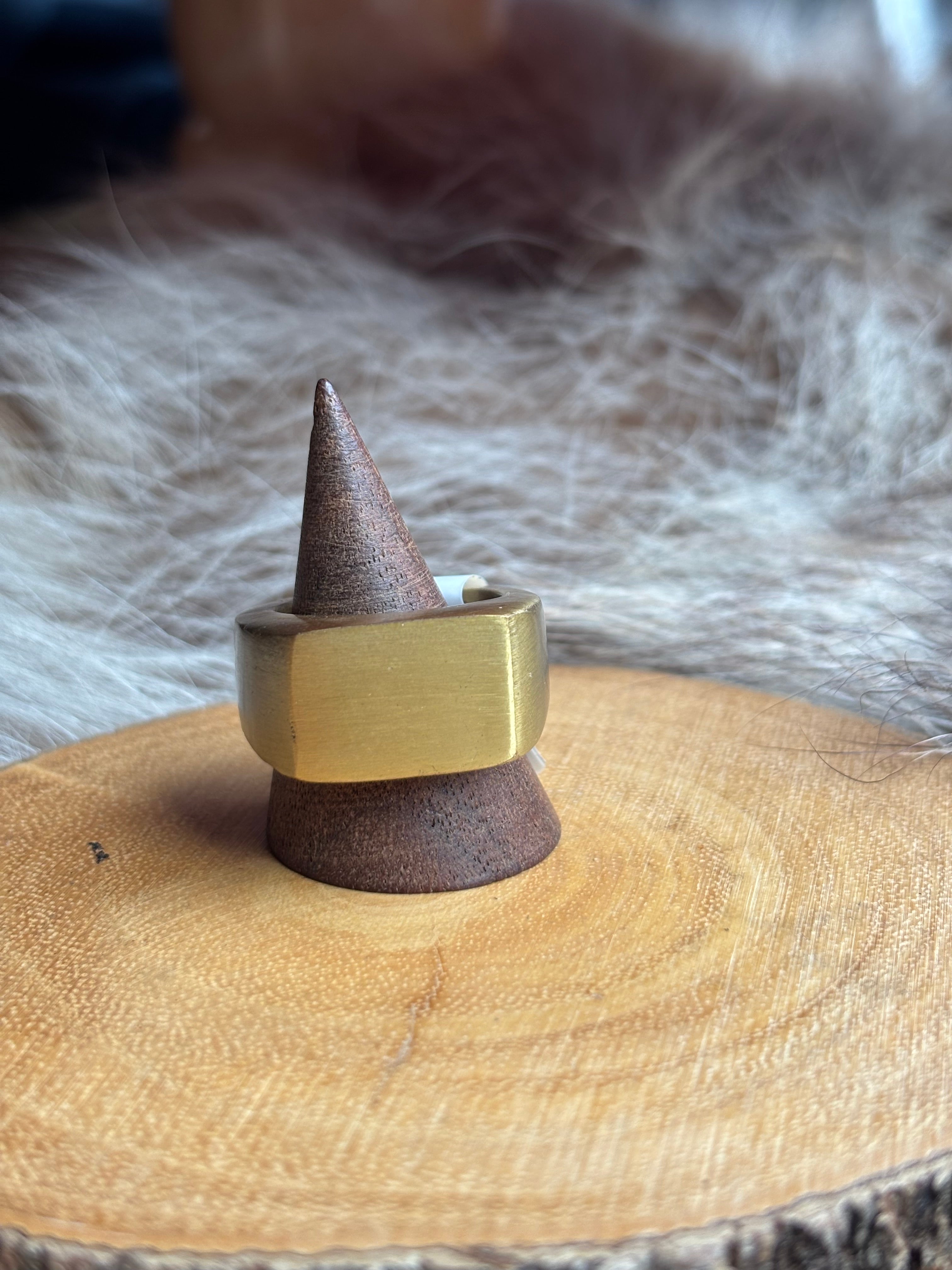 Chunky Square Signet Ring Gold