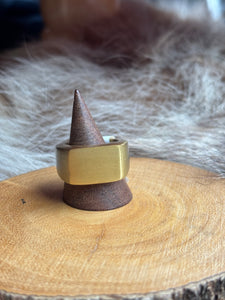 Chunky Square Signet Ring Gold