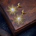 Caleano Brass Moonstone Earrings