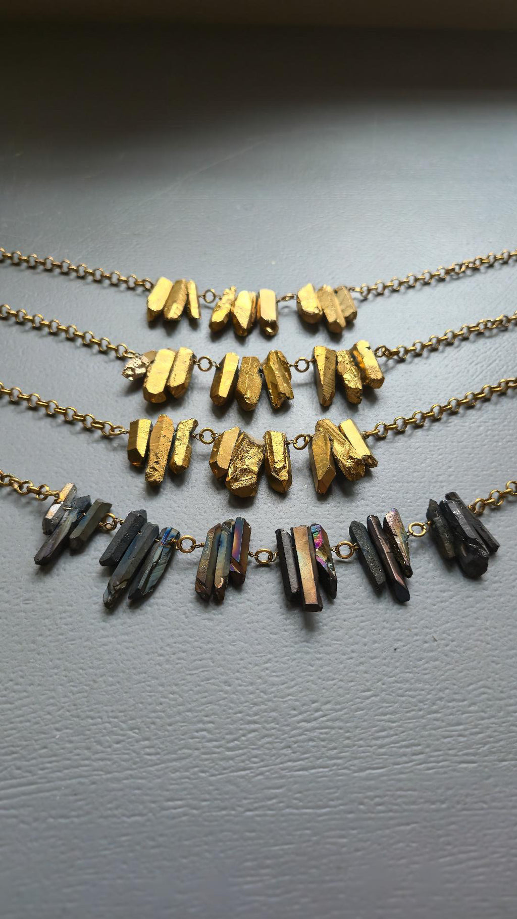 Gold Points Brass Necklace