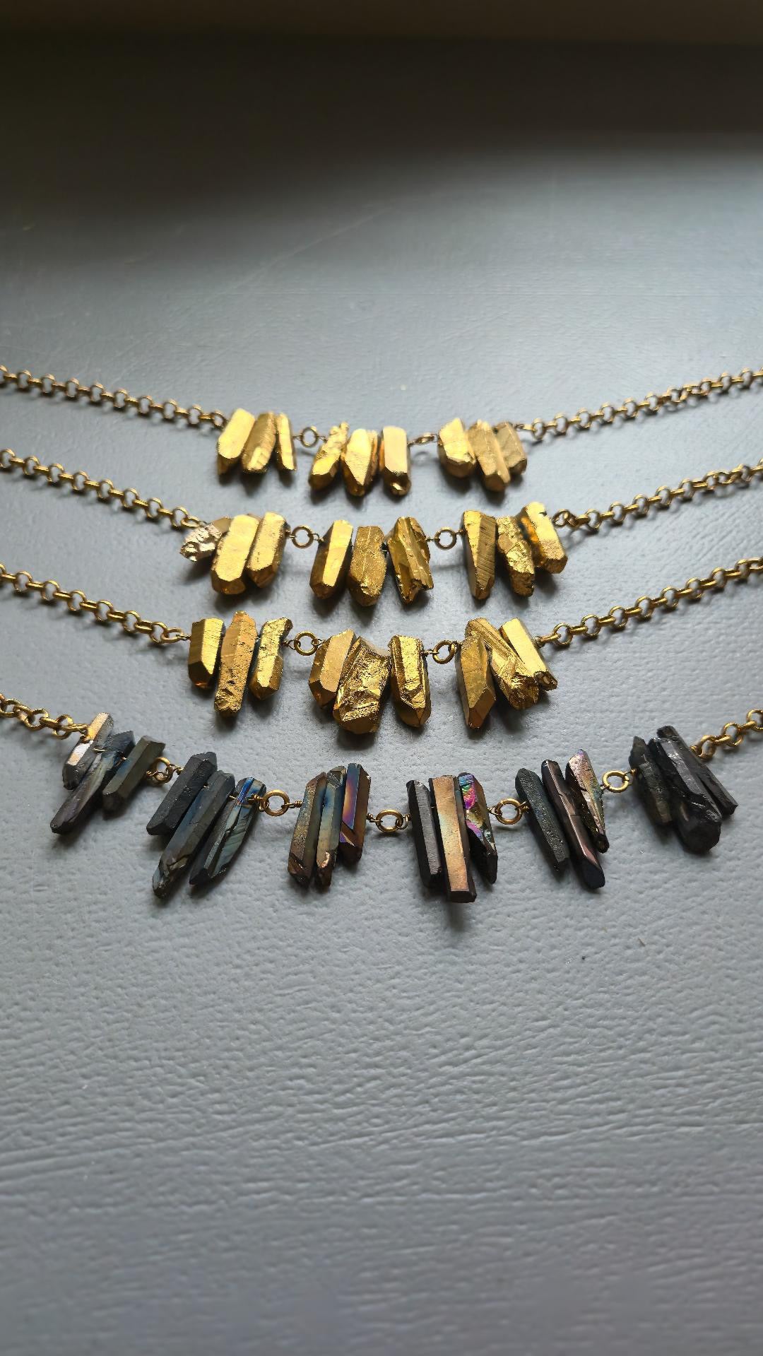 Gold Points Brass Necklace