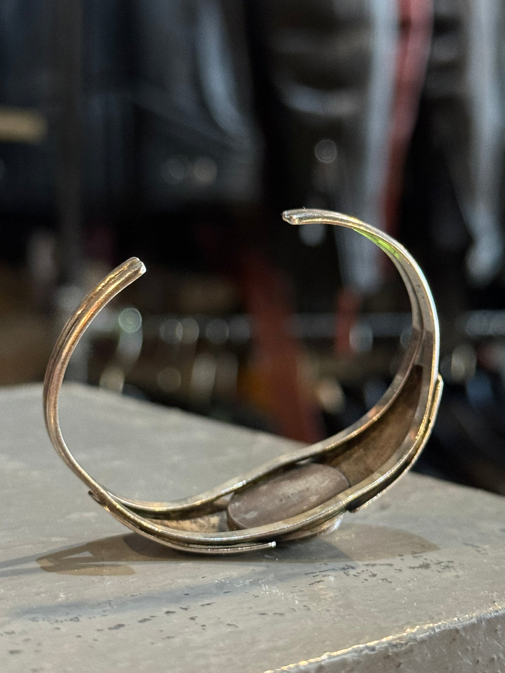 Vintage Sterling Onyx Cuff