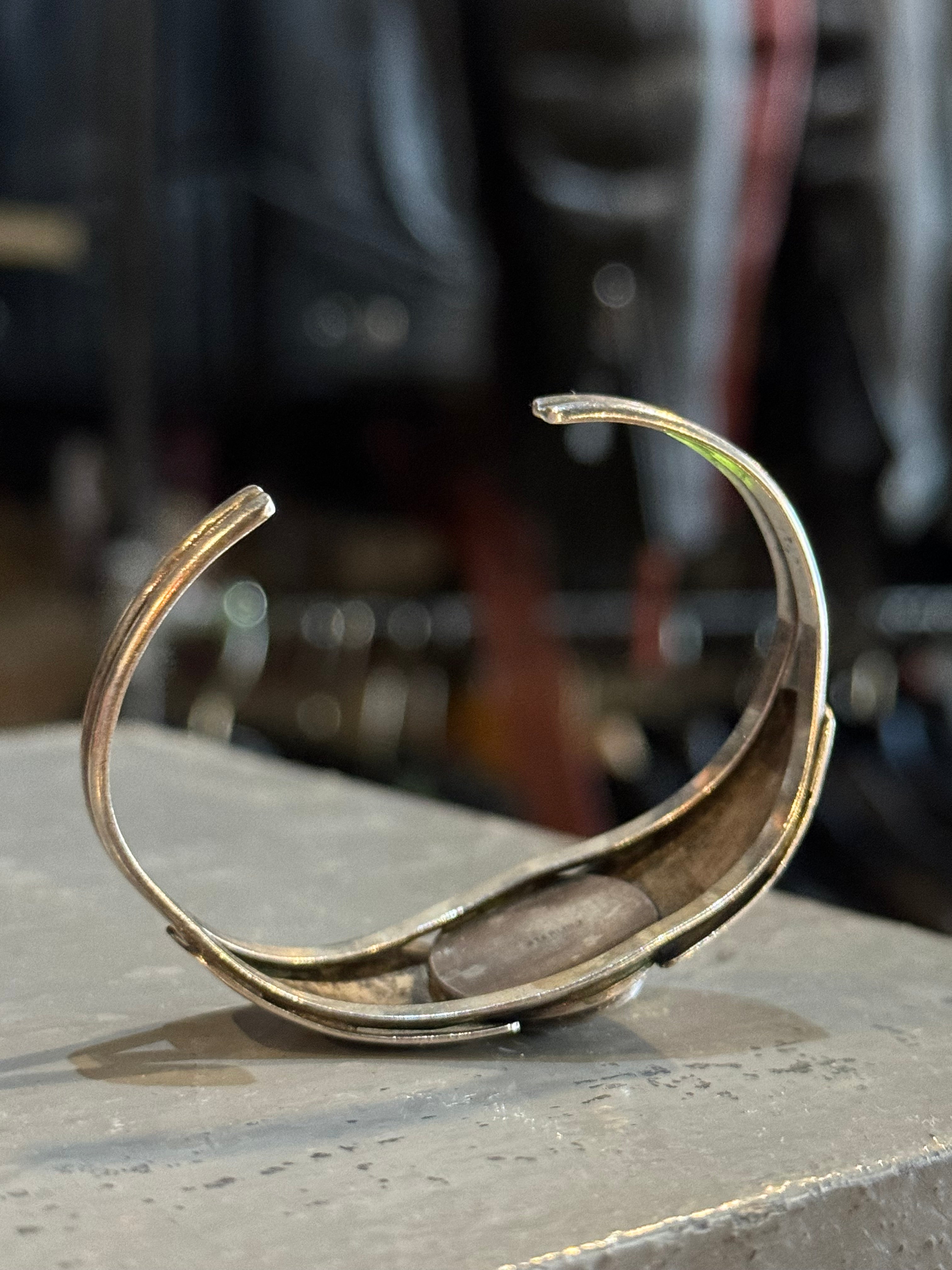 Vintage Sterling Onyx Cuff