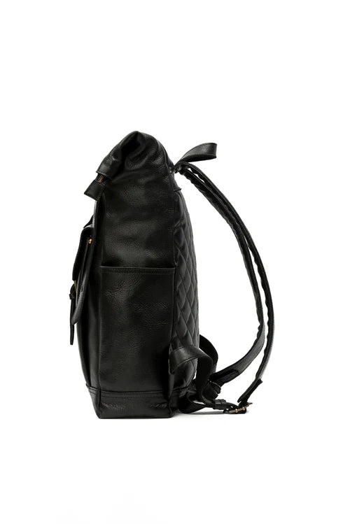 Shadow Rider Leather Backpack Black