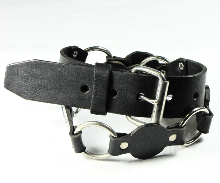 Ring Belt w/ Circular Cut-Outs Black