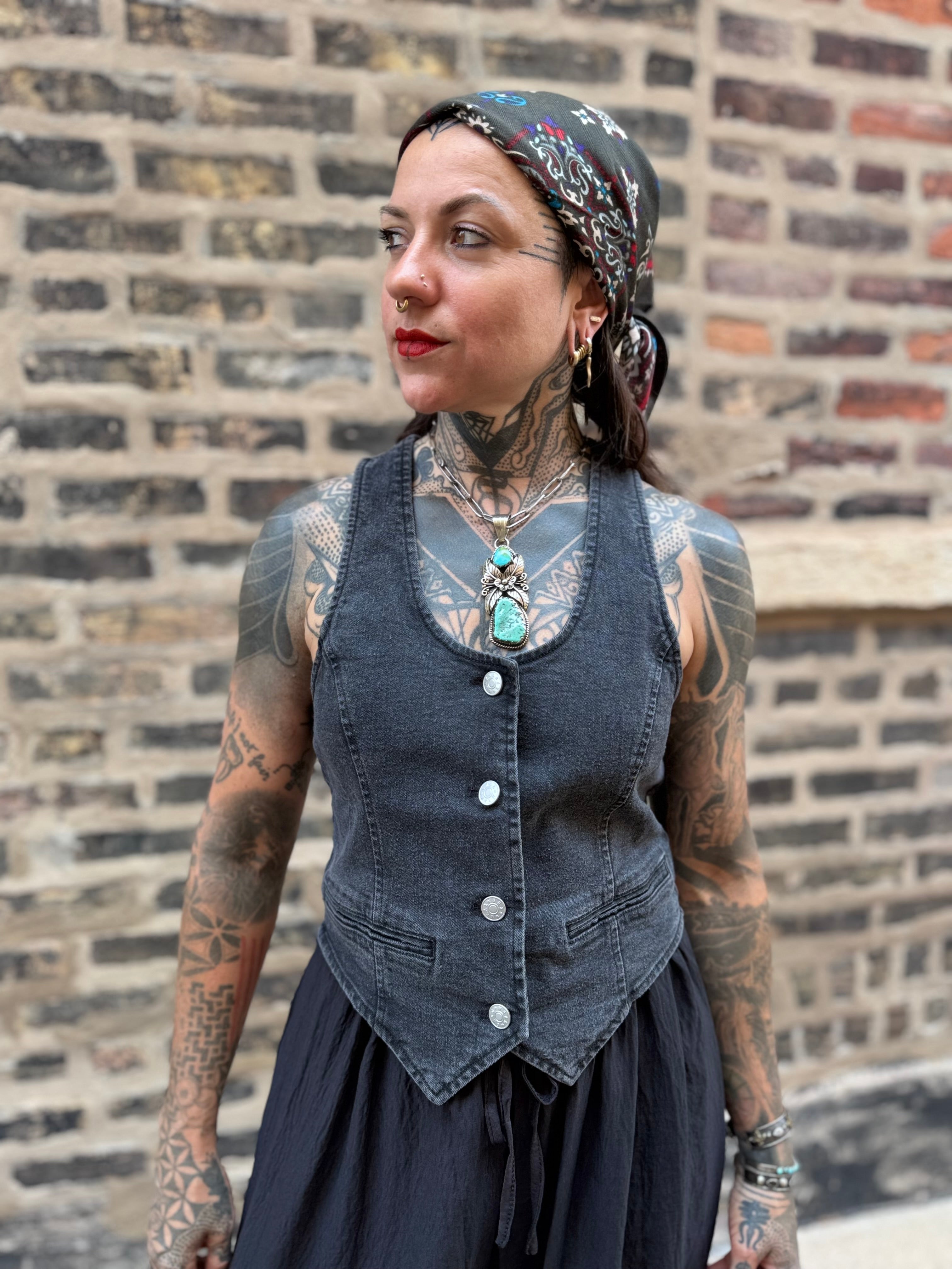 Denim Vest Black