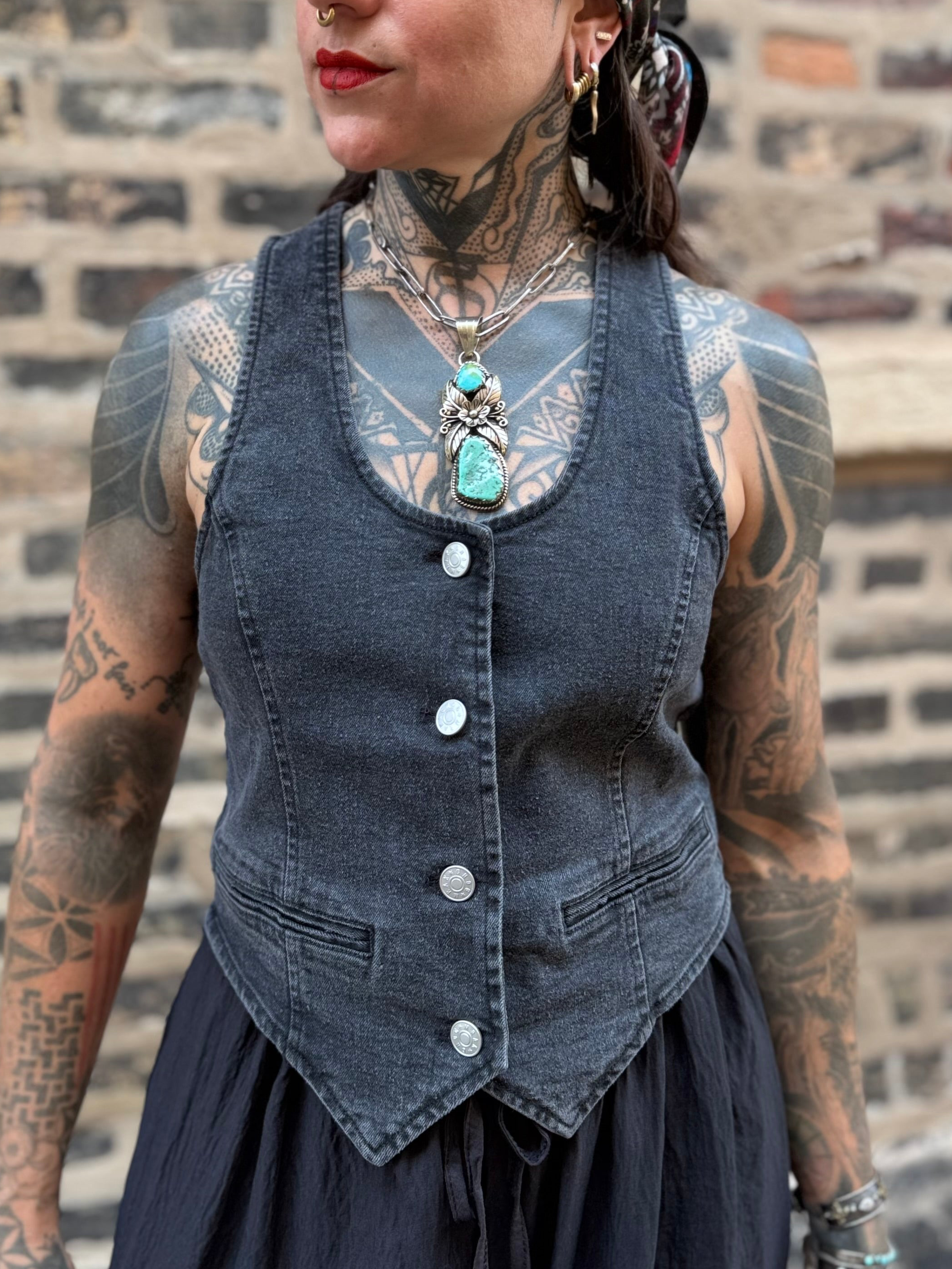 Denim Vest Black