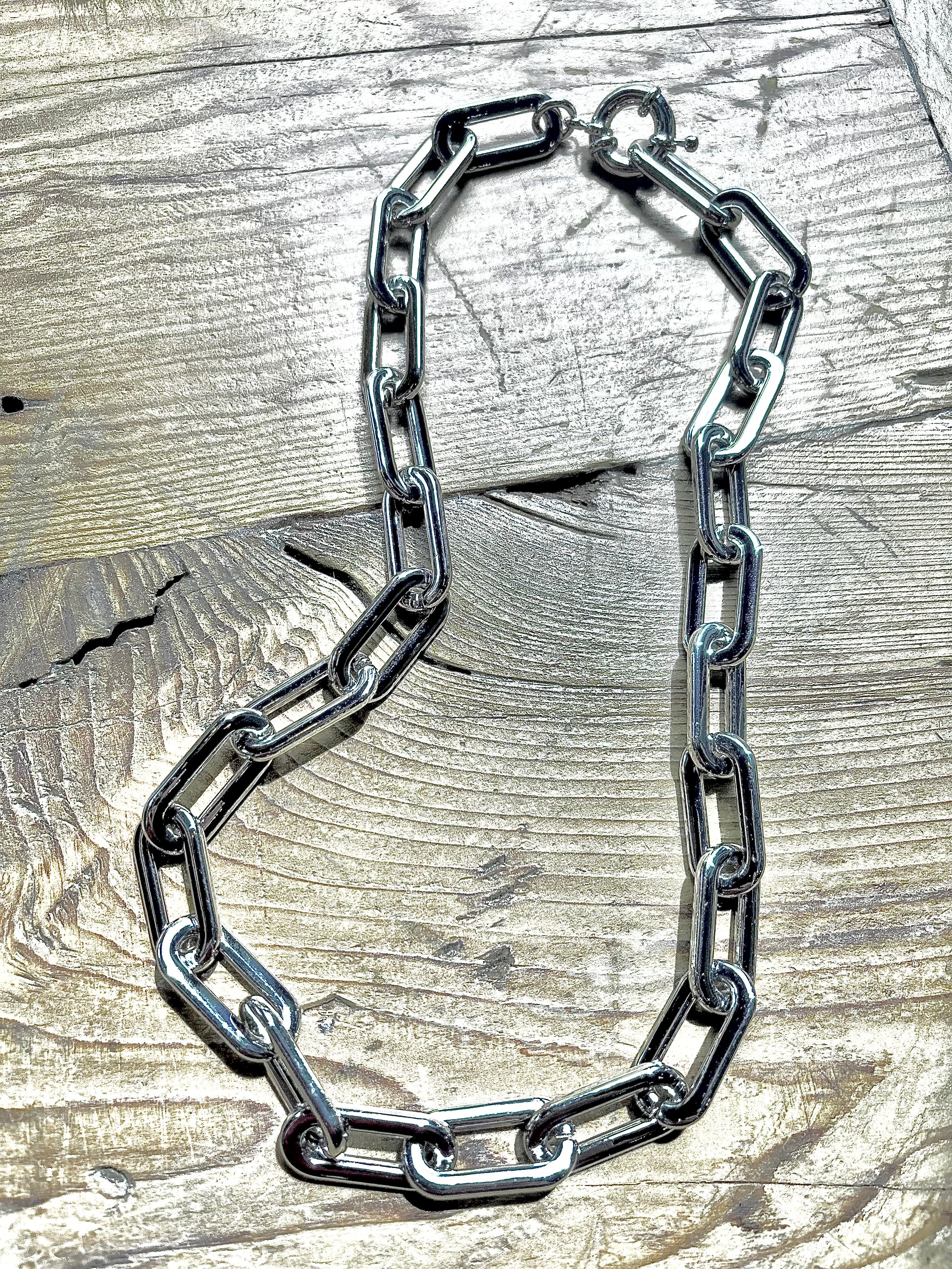 Chunky Paperclip Chain Necklace Silver