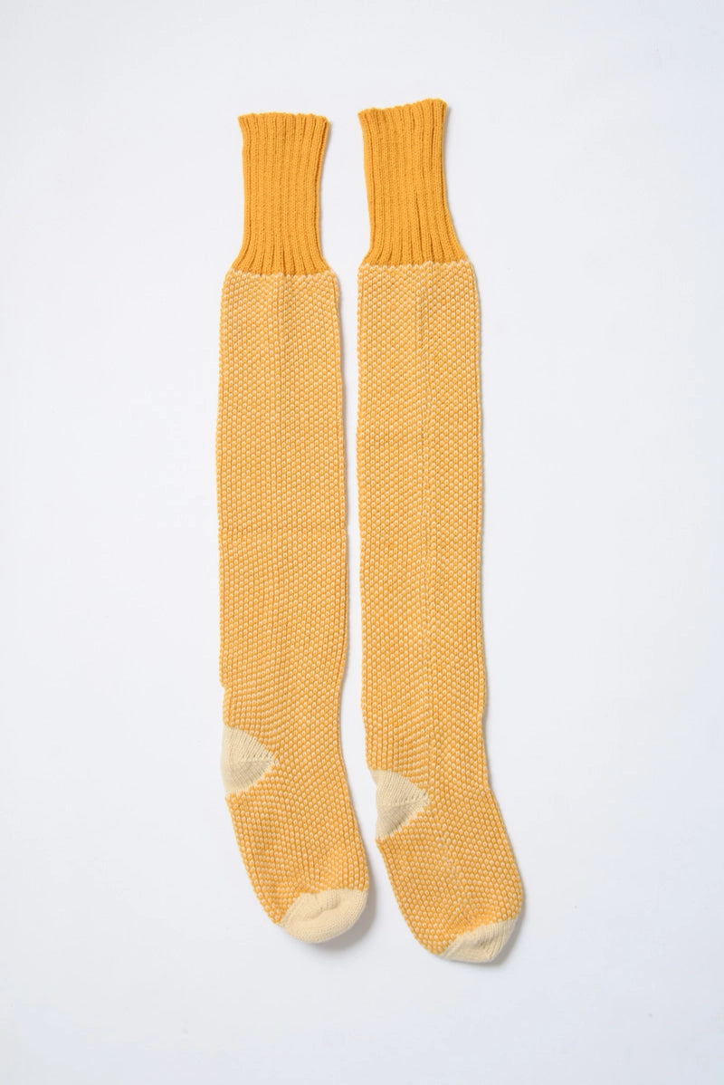 Openwork Two Tone Lounge Socks Mustard